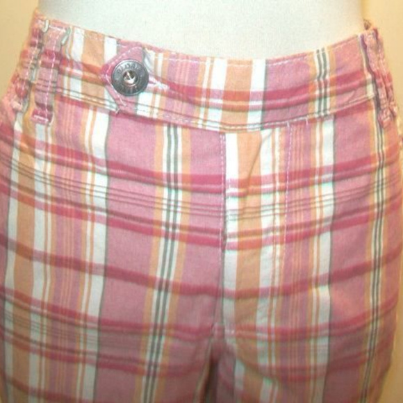 Preppy Vintage Style Pink Plaid Bermuda Shorts - Picture 3 of 4